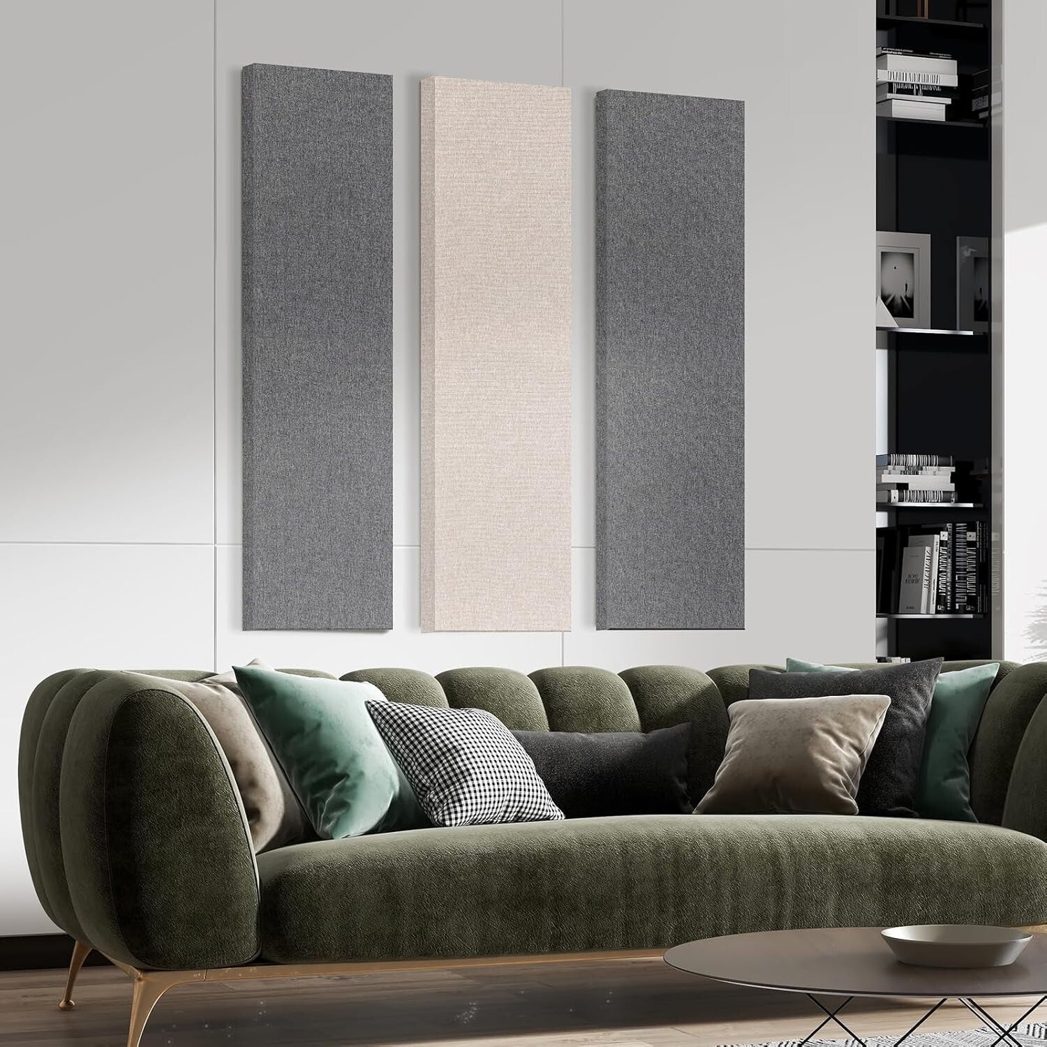 2 PCS Fiberglass Acoustic Panels - 48x12 Sound Absorbing for Studios and Offices