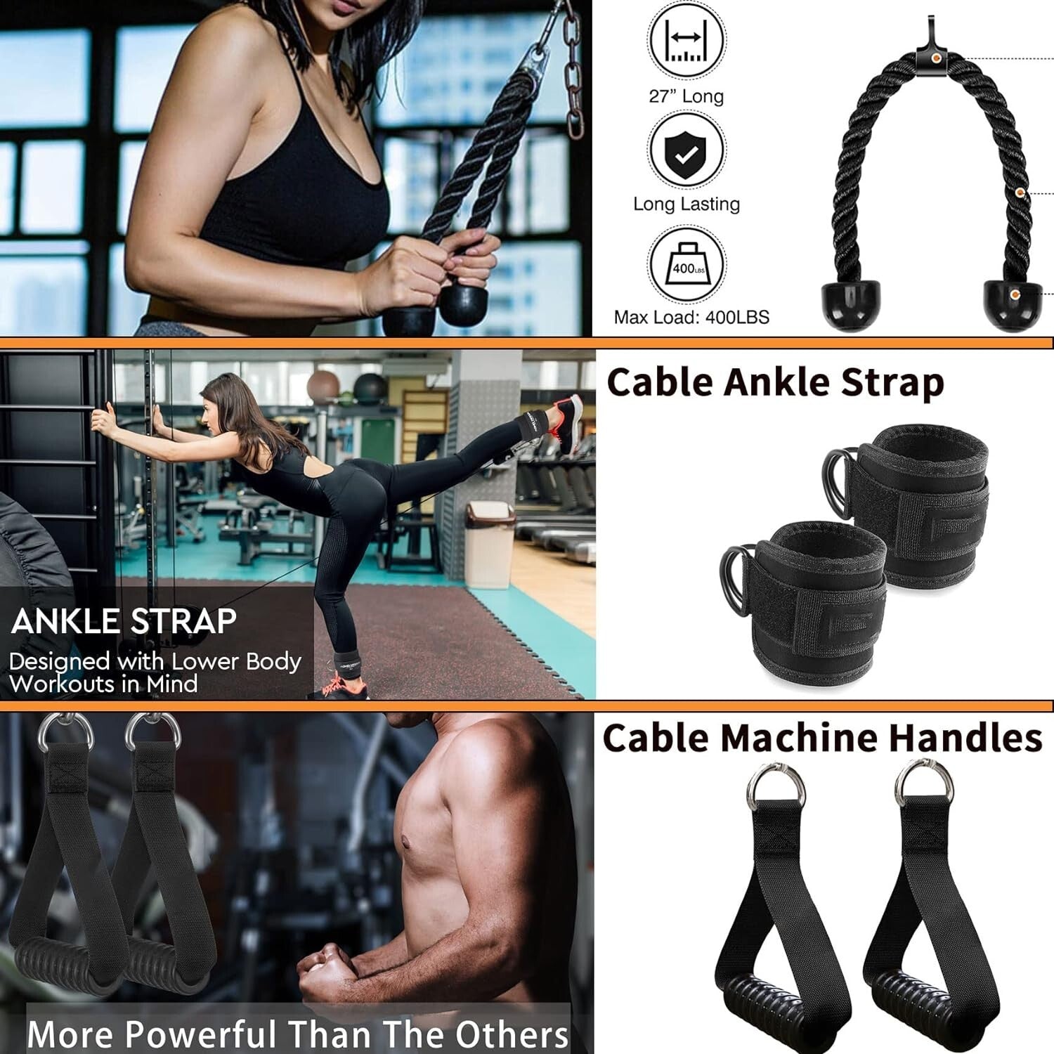 Multi-Functional Solid Steel Gym Attachments - Strengthen Your Training Routine
