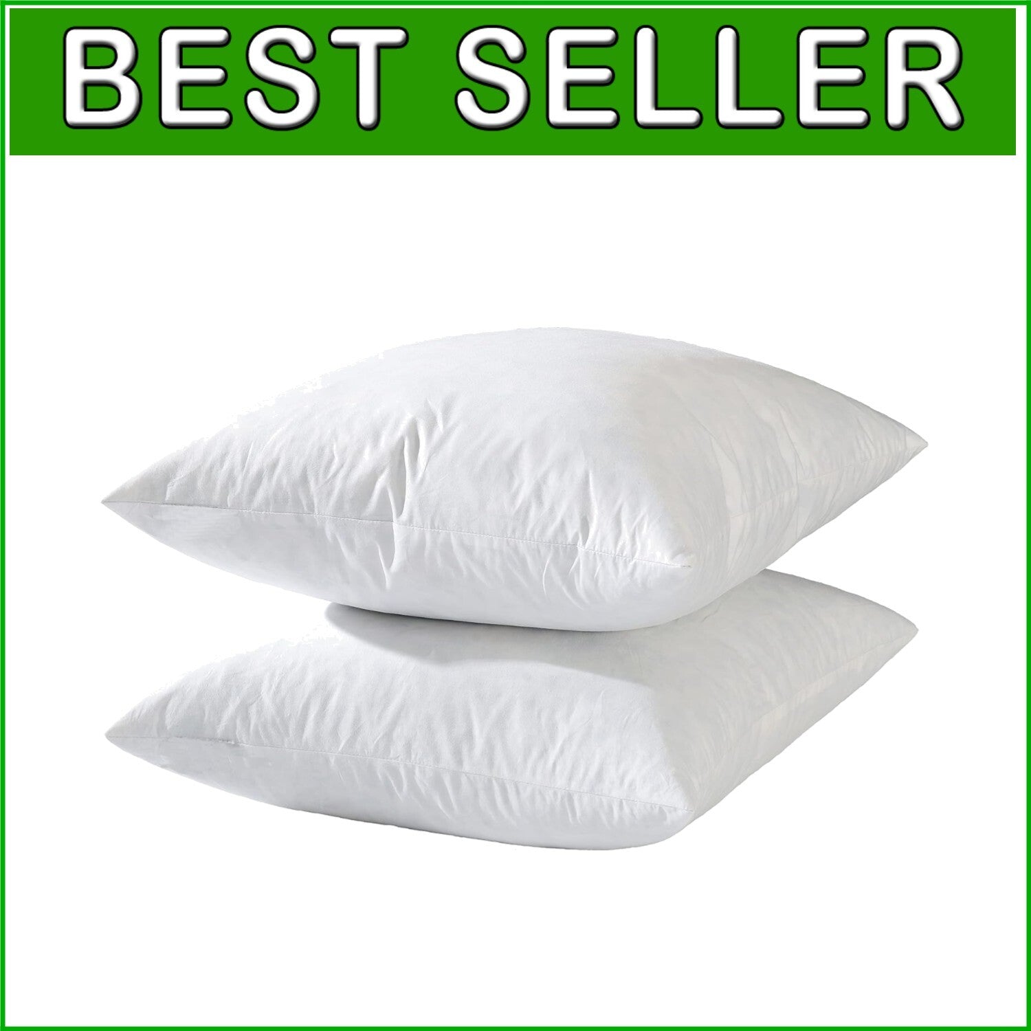 Decorative Throw Pillow Inserts 22in - Set of 2 Feather-Covered White Cushions
