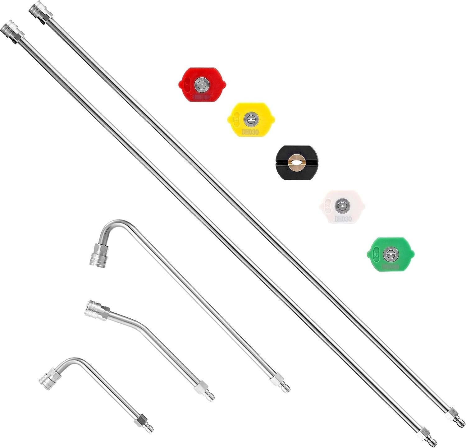 Durable 120" Pressure Washer Extension Wand with Leak-Free Design & Accessories