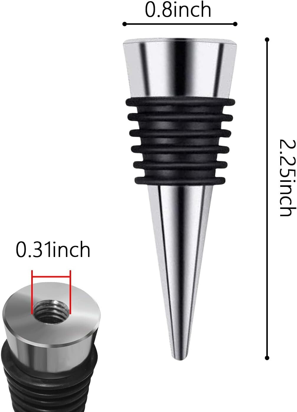 50 Pcs Stainless Steel Wine Stoppers - Air-tight Seal for Longer Freshness