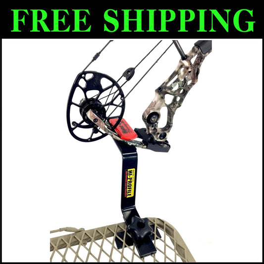 Compact Hi-Profile Bow Holder for Tree Stands - Fits All Hunting Models