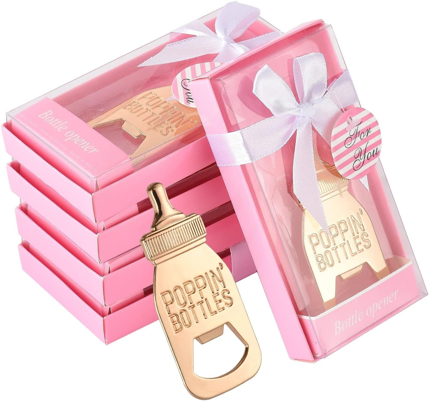 Durable Pink Baby Bottle Bottle Openers - Perfect for Baby Shower Guests