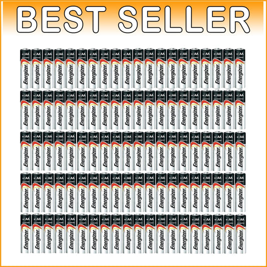 100 Count AA Max Alkaline E91 Batteries - Made in USA, Exp. 12/2024 or Later