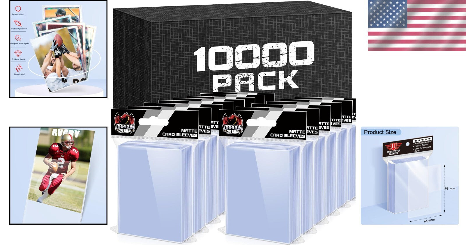 100 Pack Clear Plastic Trading Card Sleeves - Perfect Protectors for Collectors