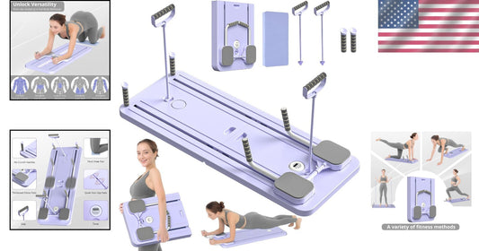 Multi-Purpose Foldable Pilates Board with High Resistance Straps for All Levels