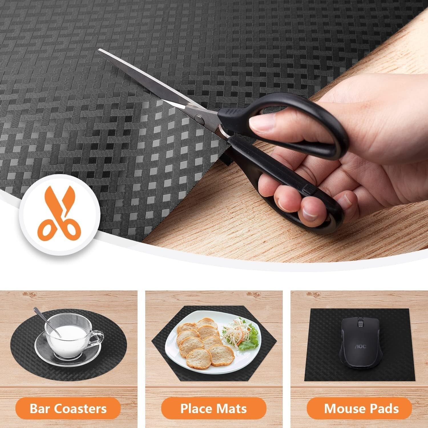 Diagonal Pattern Non-Adhesive Shelf Liner - Durable Kitchen & Cabinet Protection