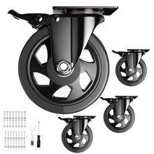 Load image into Gallery viewer, Industrial-Grade 5-Inch Locking Caster Wheels for Easy Maneuvering - Set of 4