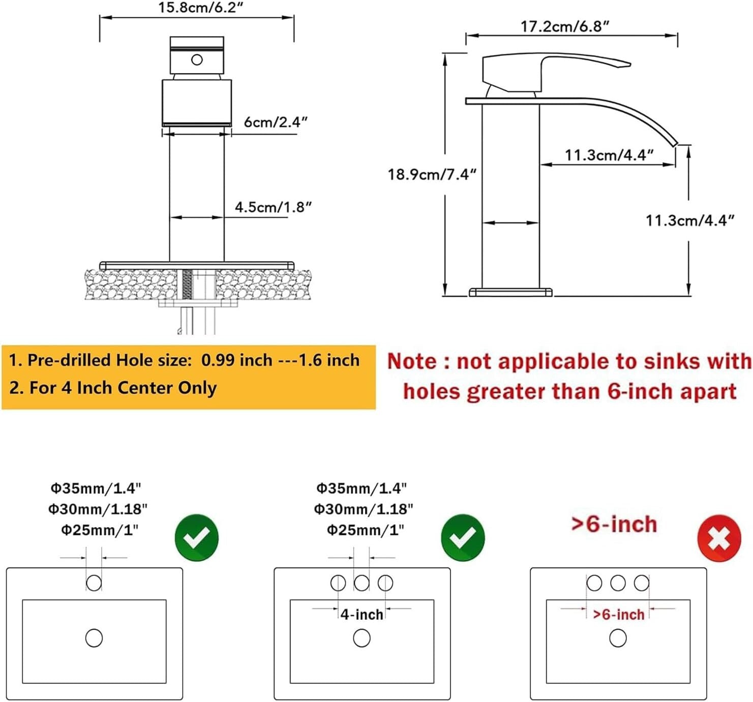 Stylish Brushed Gold Sink Faucet - Waterfall Spout, Short Design, Easy Install