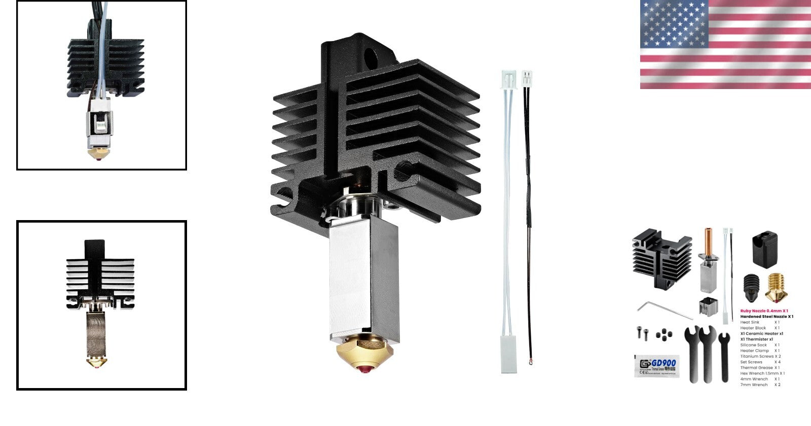 Ceramic Heater Hotend Kit for Bambu Lab X1 / X1C / X1E - Ruby & Hardened Nozzles