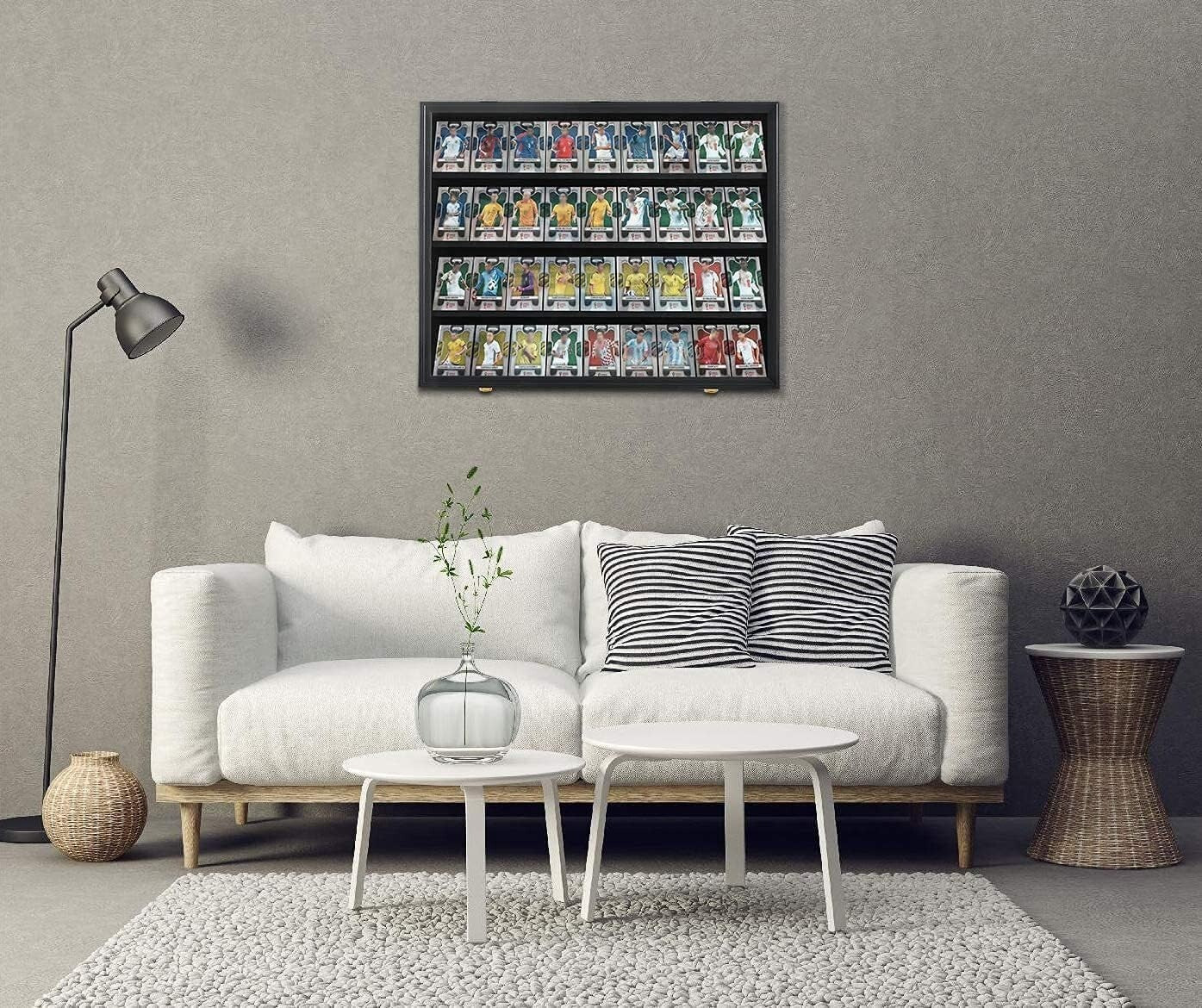 2 Pack Lockable Acrylic Sports Card Display Case - Shatter-Proof Black Design