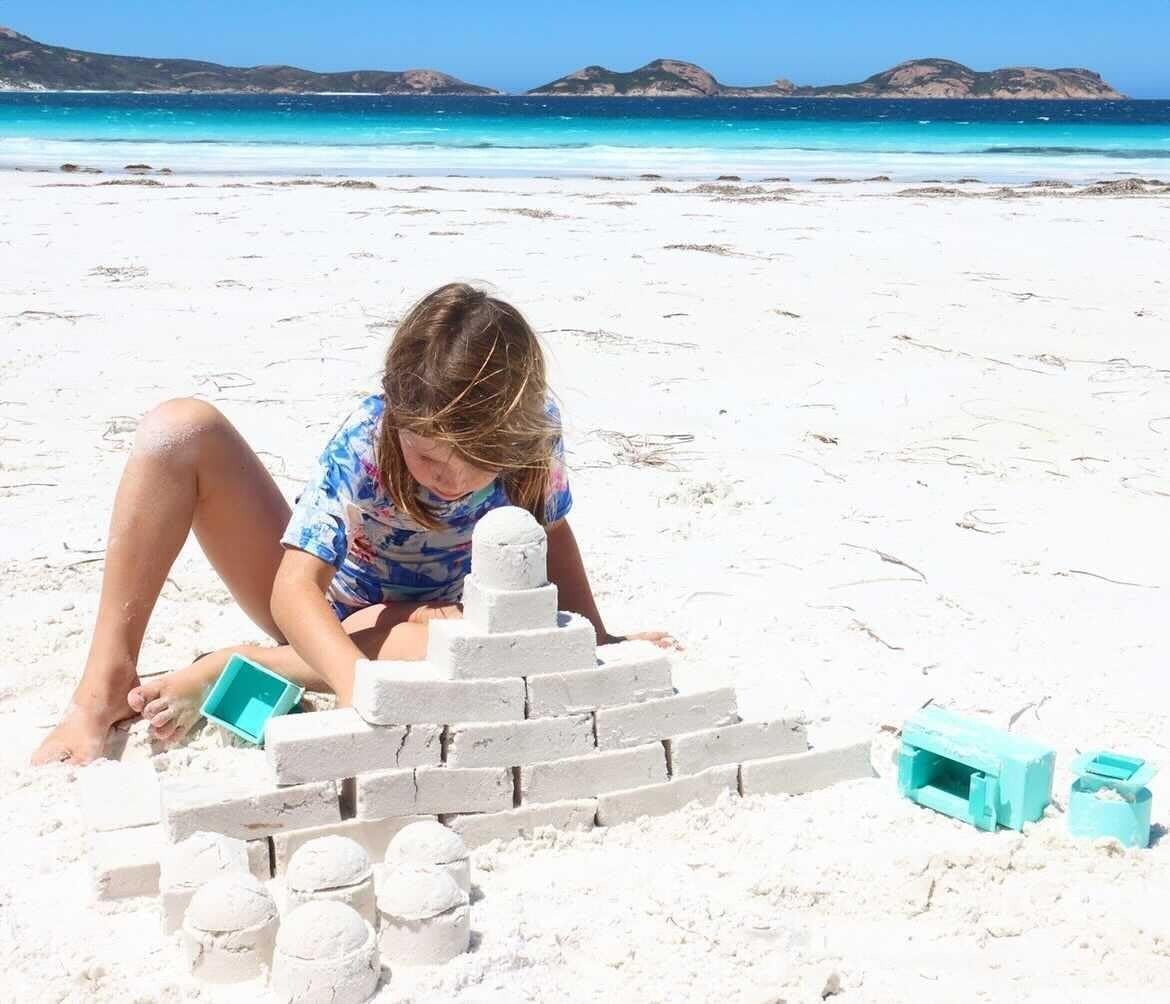 Durable Sand Castle Building Kit - 9 Travel-Friendly Molds & Toys for Kids