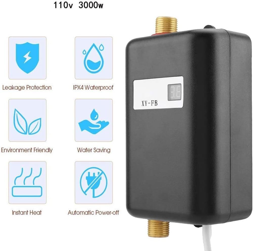 Compact 110V Mini Electric Tankless Water Heater – Instant Hot Water Access