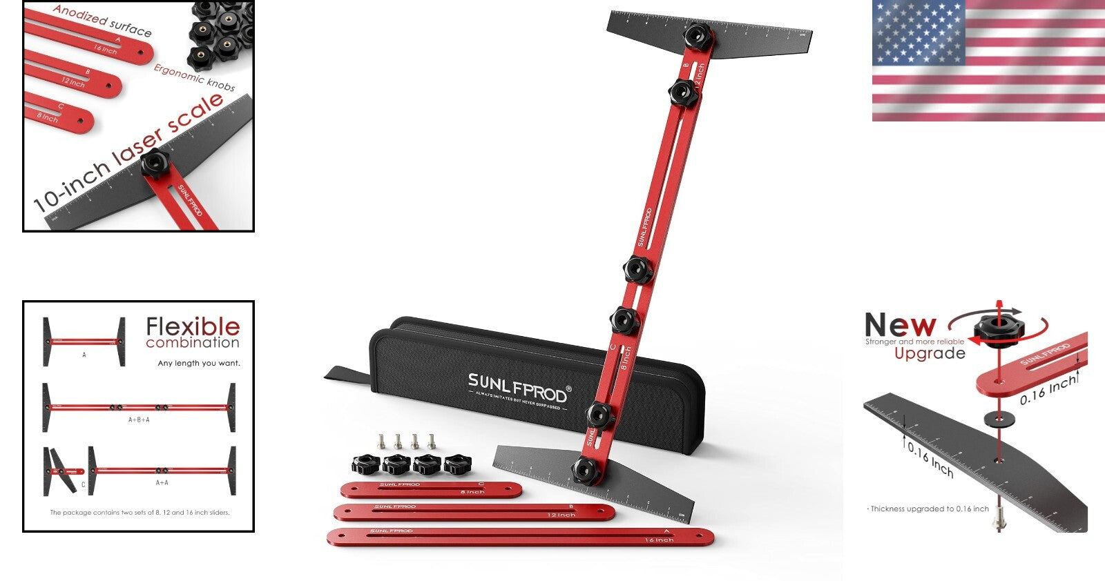 Versatile Aluminum Stair Tread Gauge with Flexibility for Accurate Measurements