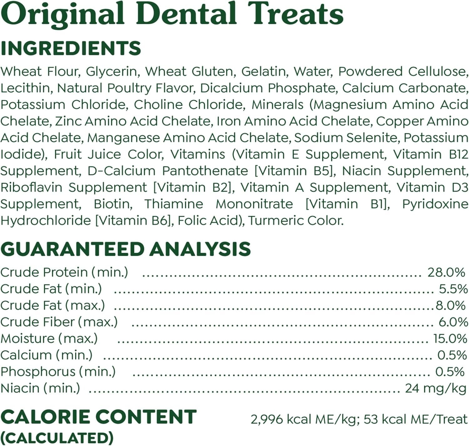 Original Teenie Natural Dental Care Chews - 54 oz., 192 Treats for Small Dogs
