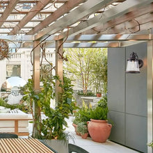 Load image into Gallery viewer, Modern Wall-Mounted Lantern with Seeded Glass - Perfect for Outdoor Spaces
