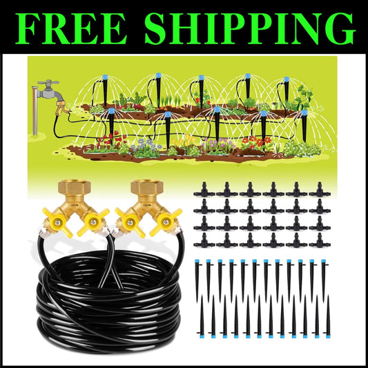 98.4ft Adjustable Drip Irrigation Kit for Efficient Plant Watering System