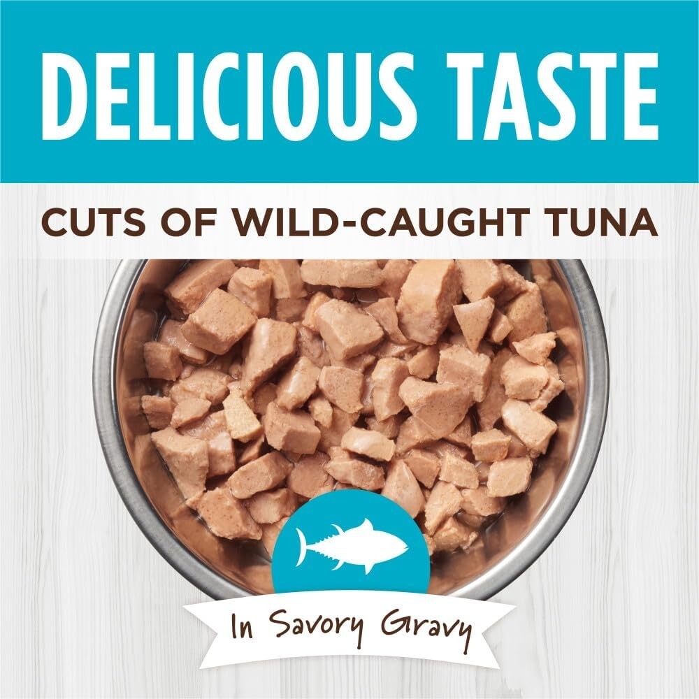 Healthy Cravings Wet Cat Food Topper - Grain-Free Tuna in Savory Gravy, 24 Packs