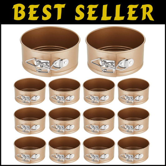 12 Pcs Gold Mini Springform Pans - 4 Inch Nonstick Cake Molds for Desserts