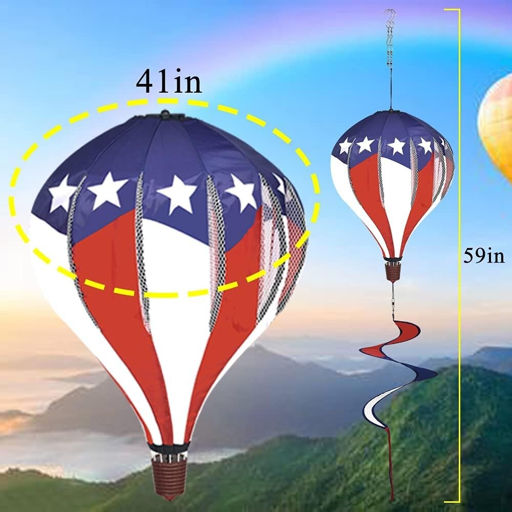 Durable 59-Inch Hot Air Balloon Wind Spinners - Perfect for Yard Celebrations