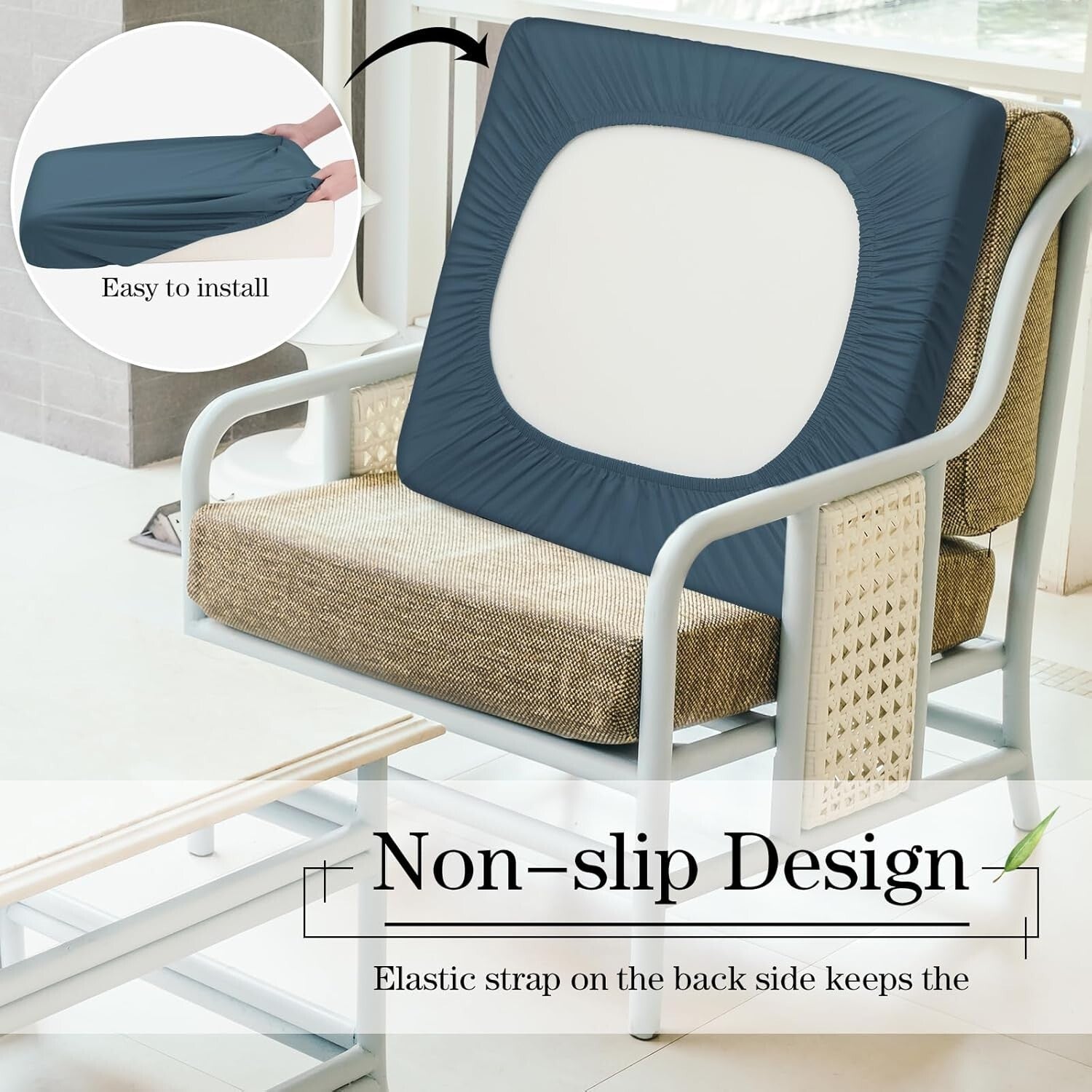 8 Stylish Stretch Cushion Covers - Waterproof Protection for Outdoor Furniture