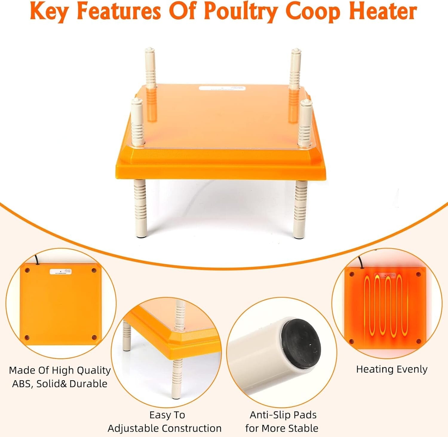 10" x 10" Chick Heating Plate for Poultry - Safe and Effective Brooder Solution