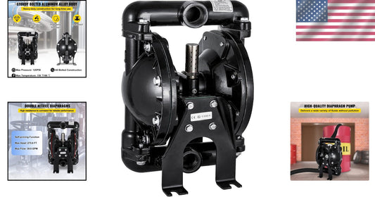 Corrosion-Proof Air Diaphragm Pump with Nitrile Design – 35 GPM Flow Rate