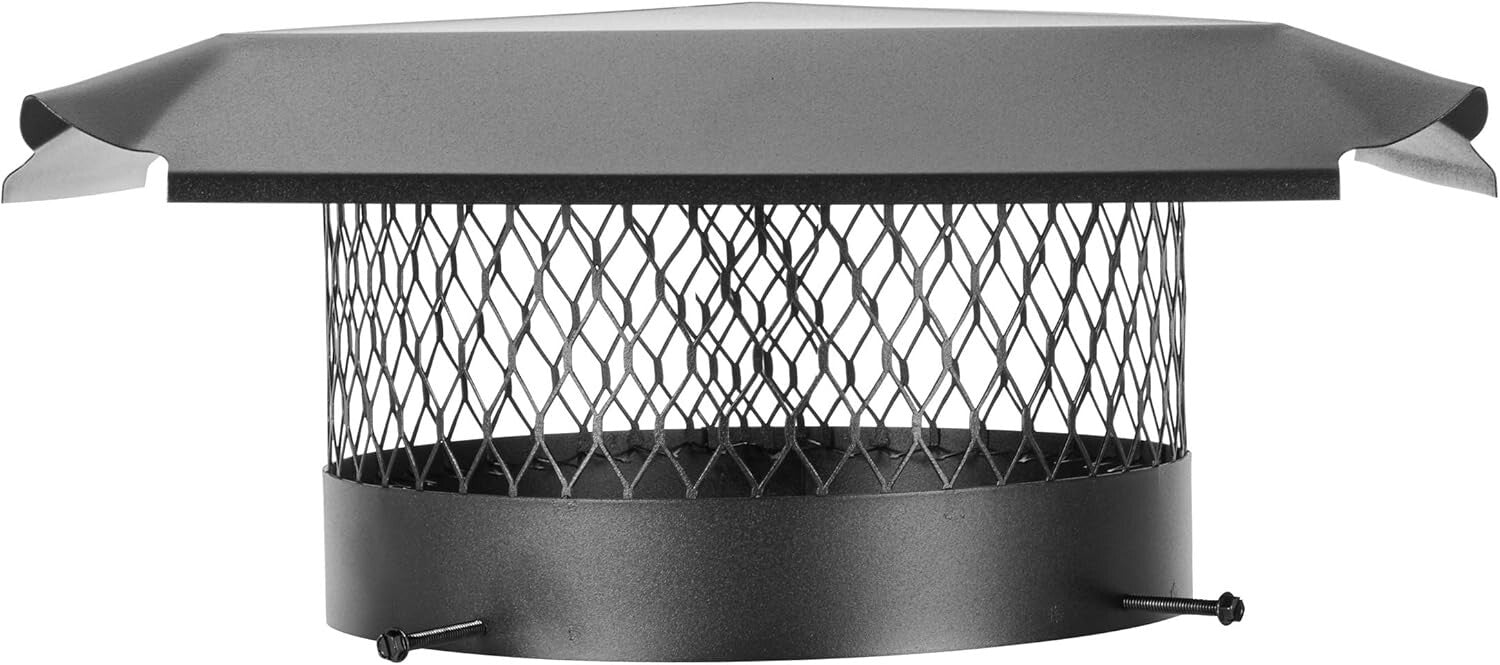 Elegant Black Chimney Cap - 12" Round for Masonry; 7-Year Limited Warranty