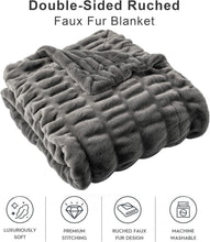 Load image into Gallery viewer, Soft and Stylish 50”x60” Faux Fur Throw Blanket - Elegant Design for All Seasons