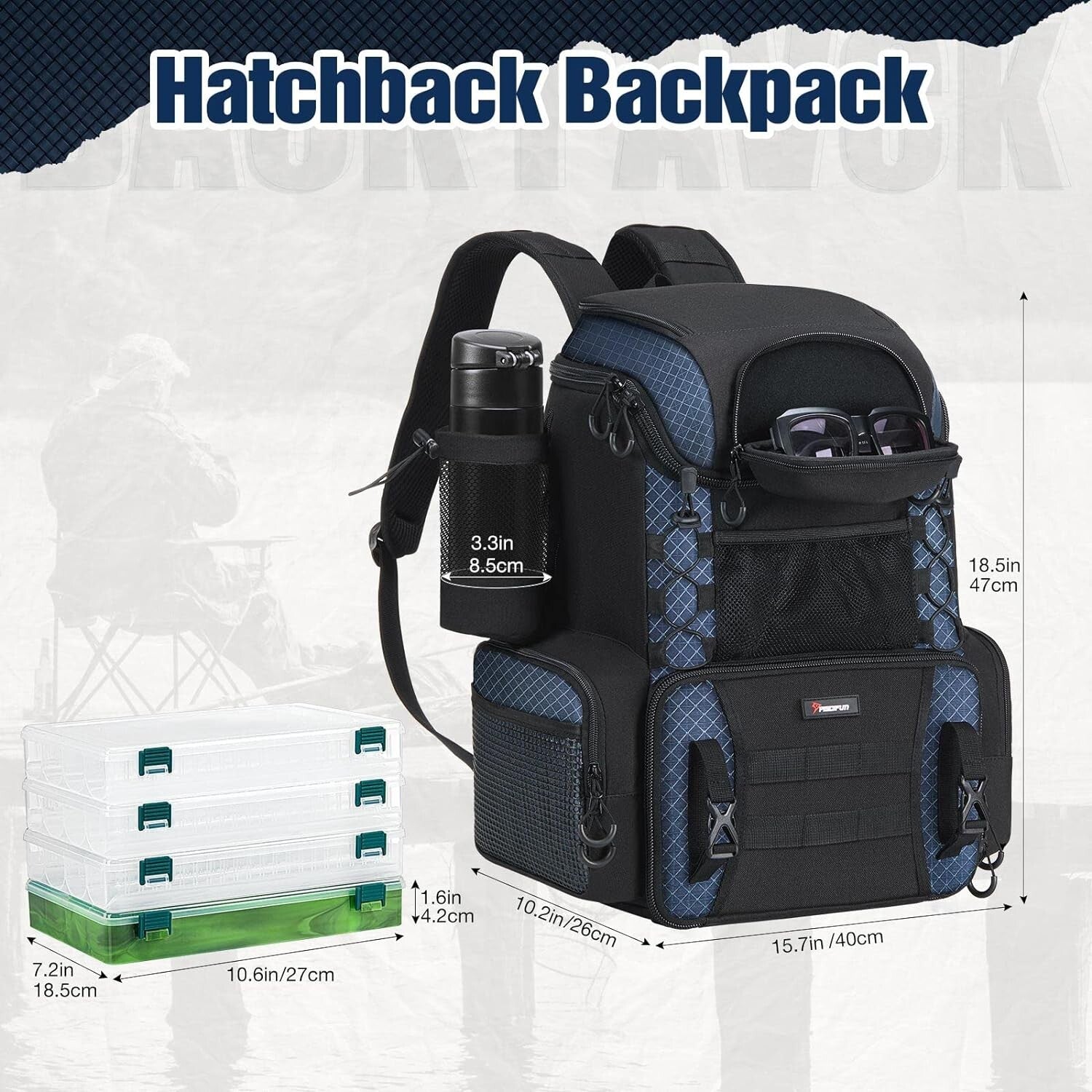 Multi-Functional Fishing Backpack with Adjustable Rod Holders & 40L Capacity