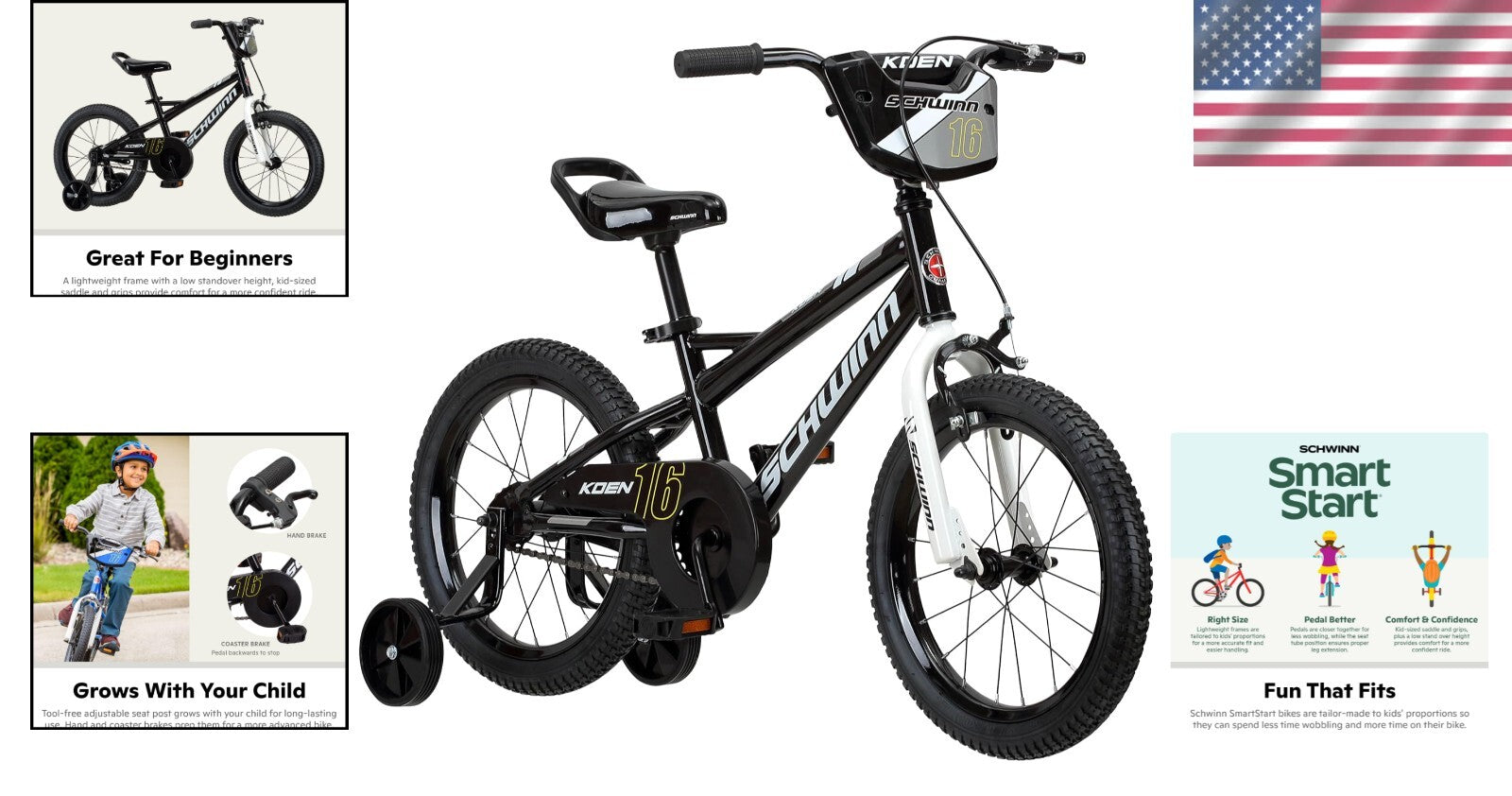 Elm 12-Inch Kids Bike with SmartStart Design & Adjustable Seat for Ages 2-4