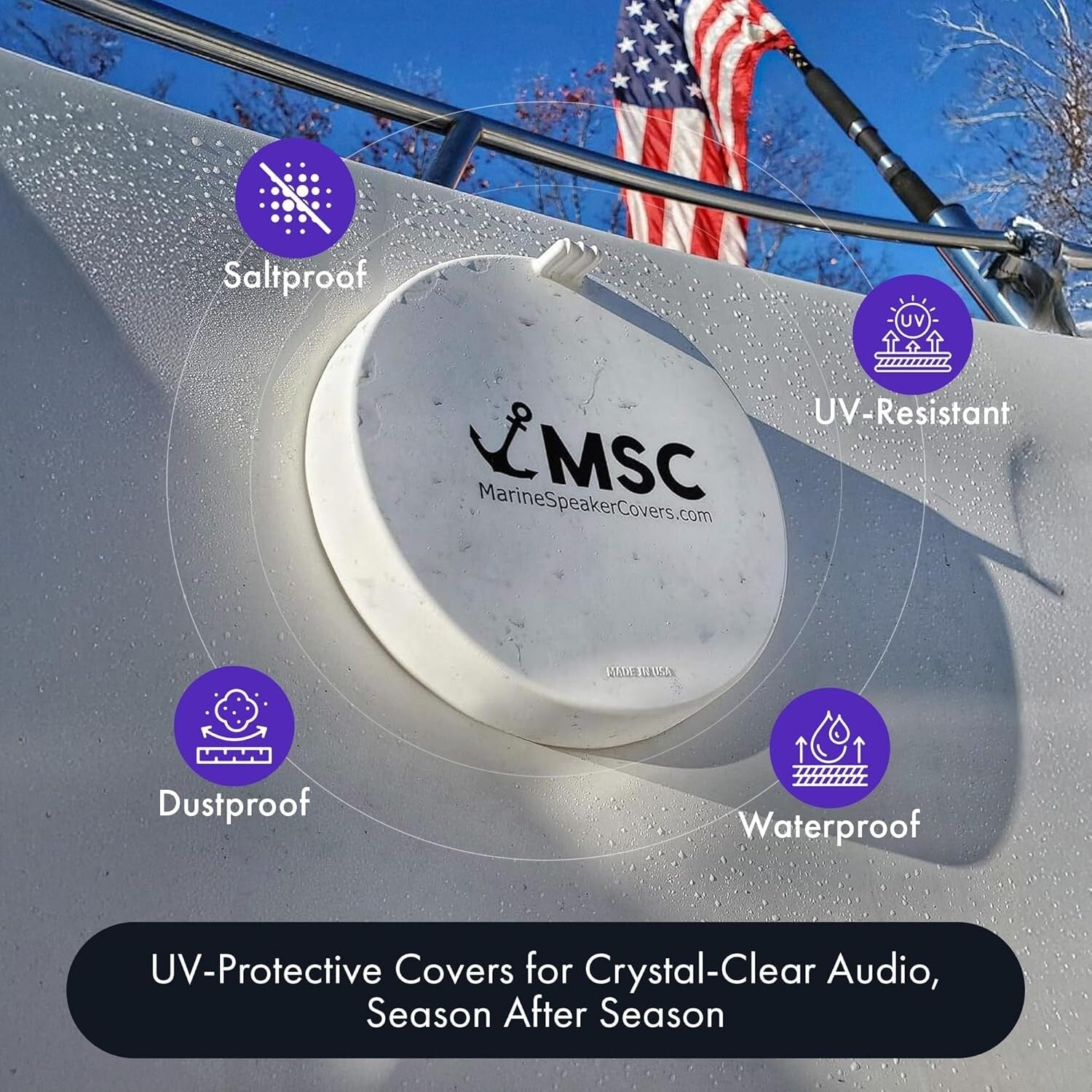 8.8-Inch Marine Speaker Covers - Durable, Waterproof & Dustproof Protection Pair