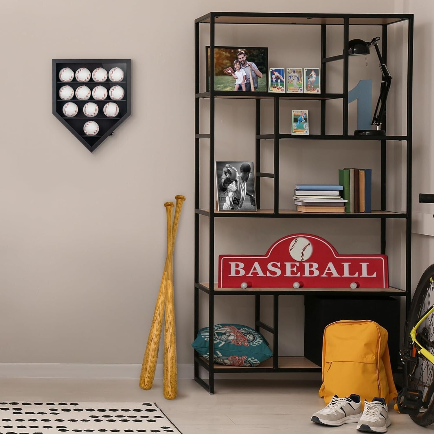 Premium 12-Ball Baseball Display Case with Polished Plexiglass - Black Finish