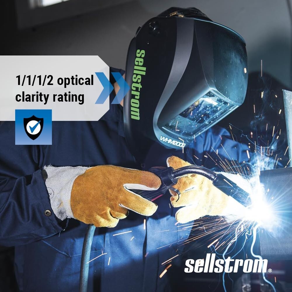 Auto-Darkening Welding Helmet with Blue Lens - Weld and Grind Modes Included