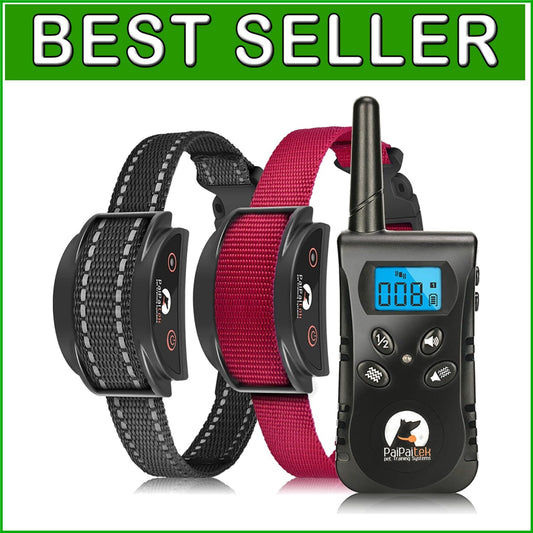 Lightweight Waterproof Dog Collar with 10 Vibration Levels for 2 Dogs Training