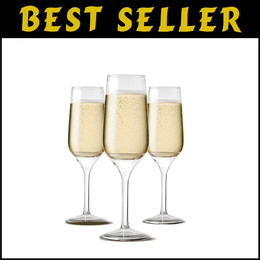 Set of 48 Unbreakable, Crystal Clear Champagne Flutes - 6oz Premium Quality