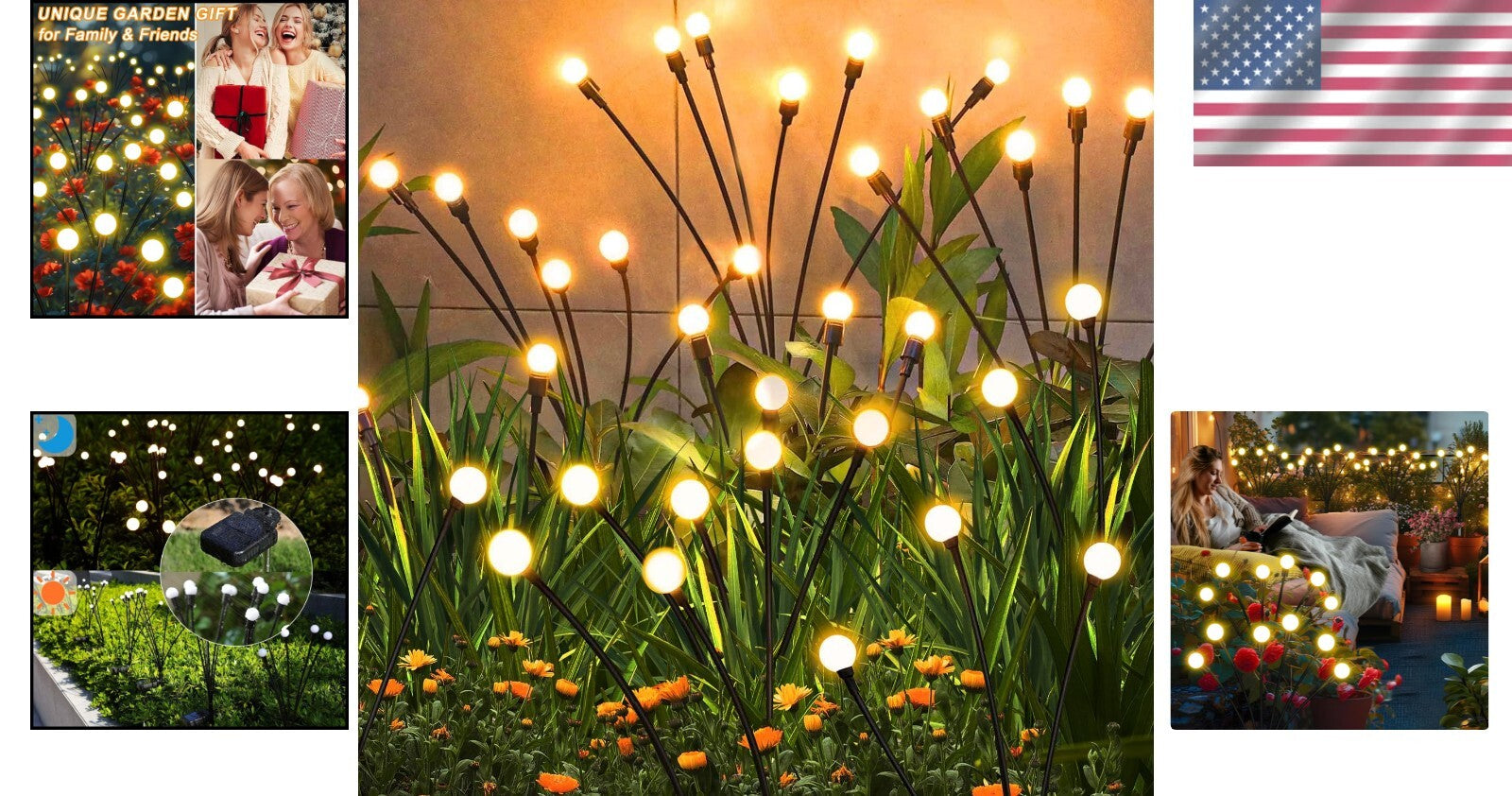 Elegant Solar Firefly Lights - 6 Pack 36 LEDs for Stunning Outdoor Displays