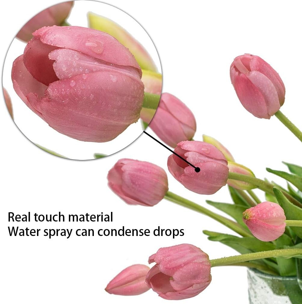 Flexible Stems Real Touch Artificial Tulips - 40pcs for DIY Floral Arrangements