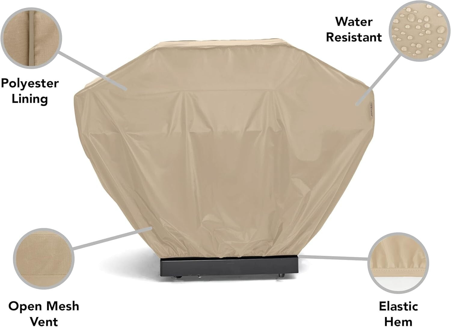 Large Outdoor Grill Cover 110" - Weather-Resistant with Drawstring Closure