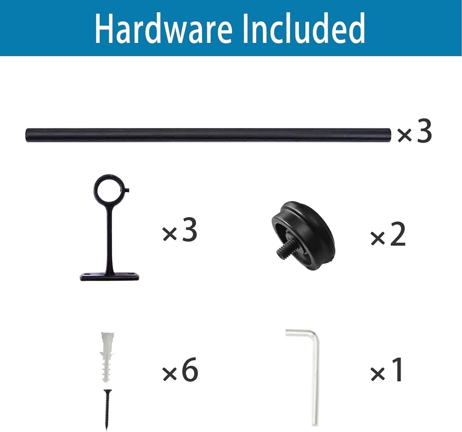 Adjustable 1-Inch Blackout Curtain Rods for Indoor and Outdoor Windows, 48-86"