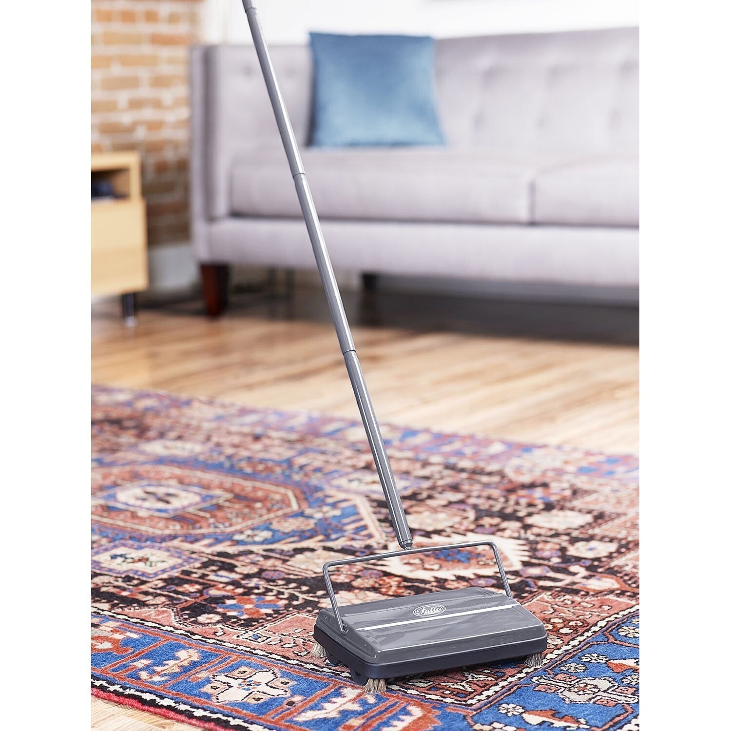Lightweight 9-Inch Electrostatic Carpet & Floor Sweeper - Gray Cleans All Messes