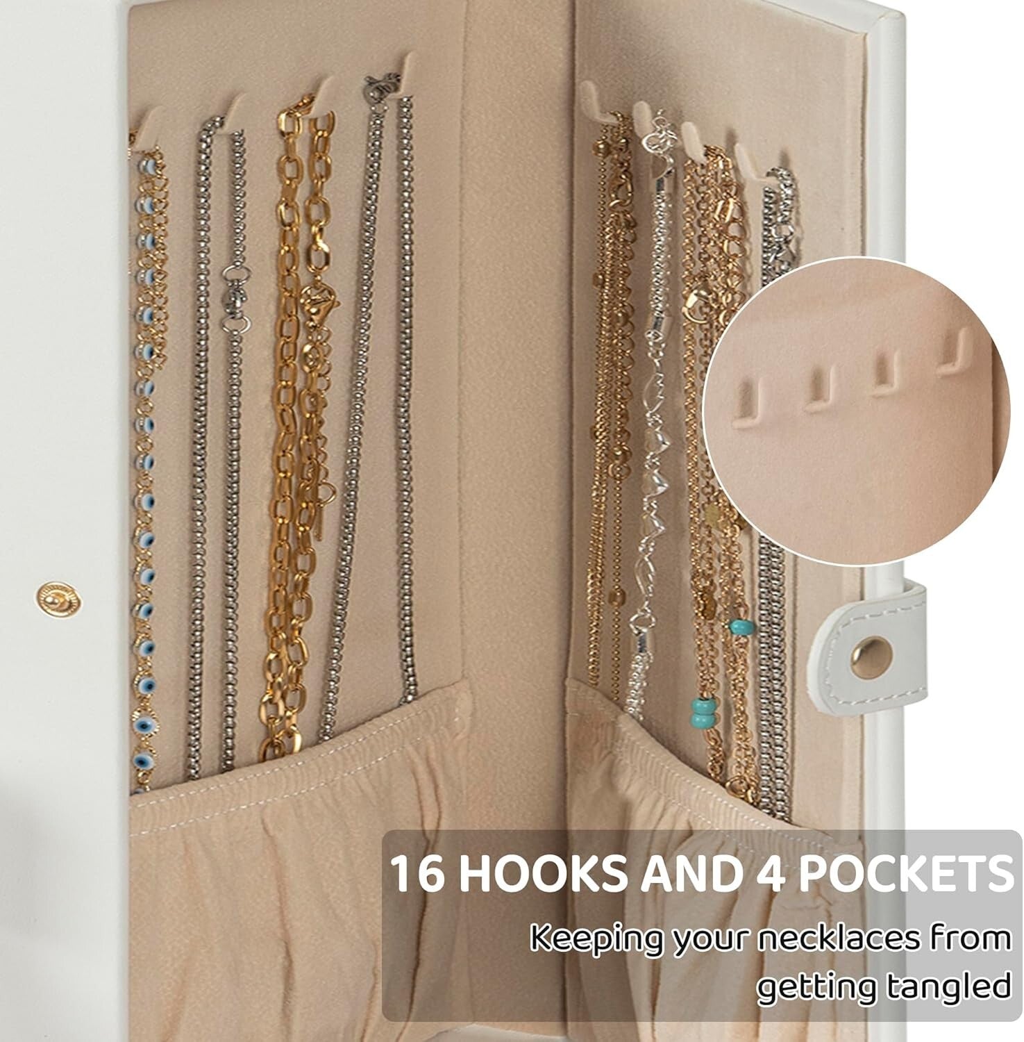 Elegant 6-Tier Lockable Jewelry Box with Mirror - Perfect Storage for Women