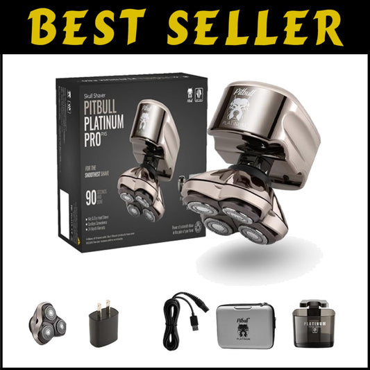 Pitbull Platinum PRO PX5 Waterproof Head and Face Shaver with Travel Case