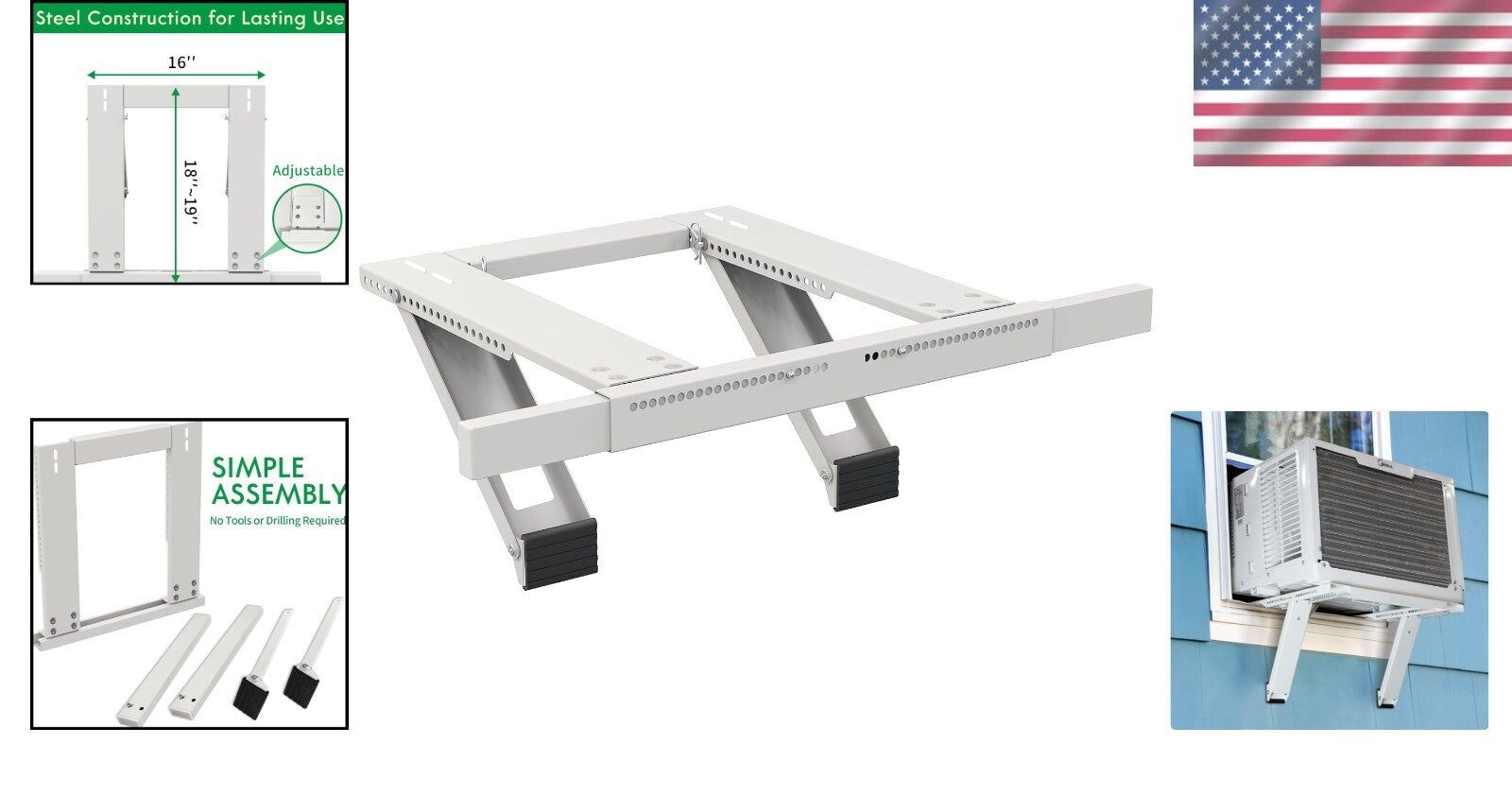 Durable Window Air Conditioner Bracket – Easy Install, Fits 4-11 Inch Walls