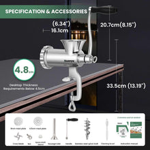 Load image into Gallery viewer, Heavy-Duty Manual Meat Grinder with Dual Sieve Plates - Versatile Kitchen Tool