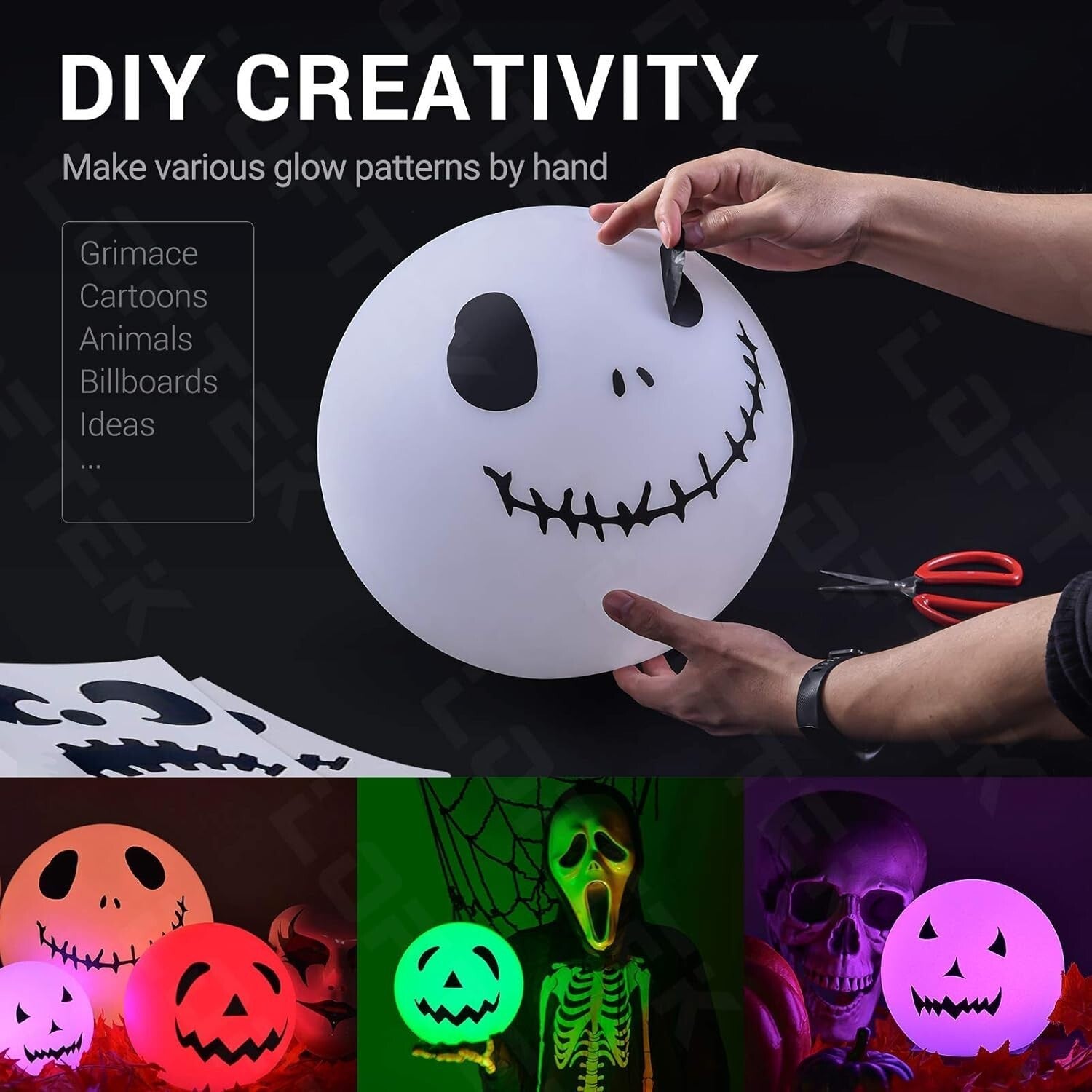 Art Deco 12-Inch Cordless Dimmable LED Light Ball - Perfect for Pools & Parties