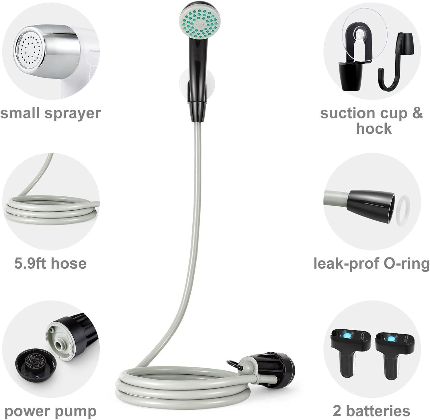 Easy-to-Use Rechargeable Camping Shower - Perfect for Adventures & Outdoor Clean