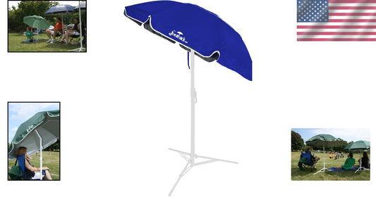 Lightweight Outdoor Sunshade Umbrella with Durable Aluminum Frame - Blue