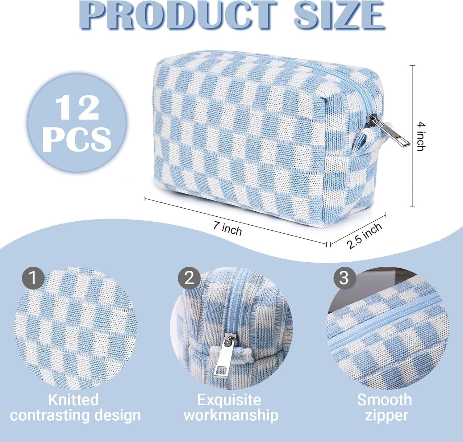 Fashionable Checkered Cosmetic Bags - Multi-Color Large Capacity Travel Set