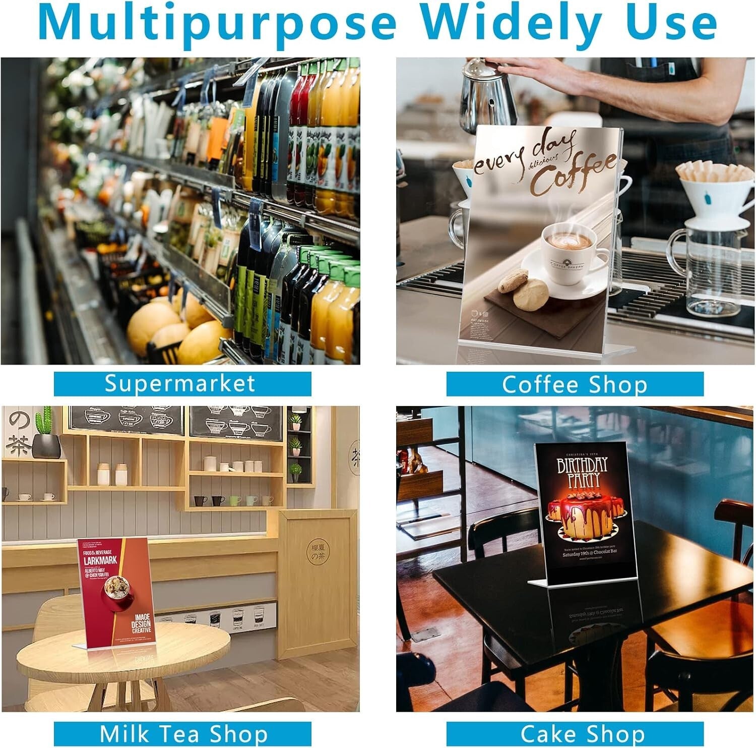 30 Pcs Slant Back Acrylic Sign Holder 8.5x11 - Durable Tabletop Display Stand